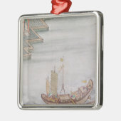 Chinesisches Boot Silbernes Ornament (Links)