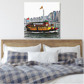 Chinesisches Boot Victoria Harbour Hong Kong Leinwanddruck (Insitu (Schlafzimmer))