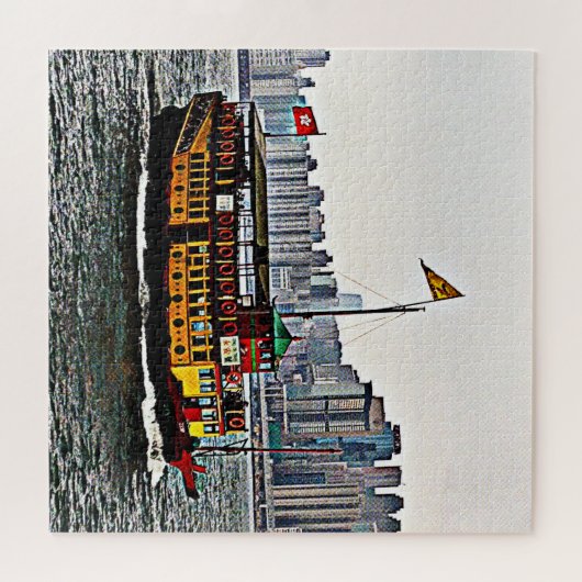 Chinesisches Boot Victoria Harbour Hong Kong Puzzle (Horizontal)