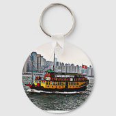 Chinesisches Boot Victoria Harbour Hong Kong Schlüsselanhänger (Rückseite)