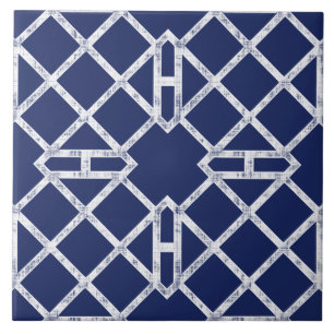 Chinesisches Chippendale-Muster Vintage Blau und W Fliese