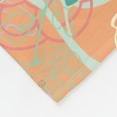 Chinesisches Chrysanthemum: Blumenorange Muster. Fleecedecke (Ecke)