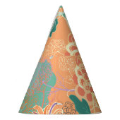 Chinesisches Chrysanthemum: Blumenorange Muster. Partyhütchen (Links)