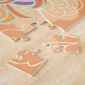 Chinesisches Chrysanthemum: Blumenorange Muster. Puzzle (Seite)