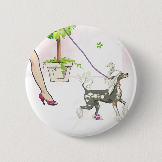 Chinesisches Crested-Walking mit Mama Button-Butto Button (Vorderseite)