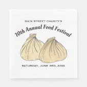 Chinesisches Dim Sum Shumai Dumplings Food Festiva Serviette (Vorderseite)