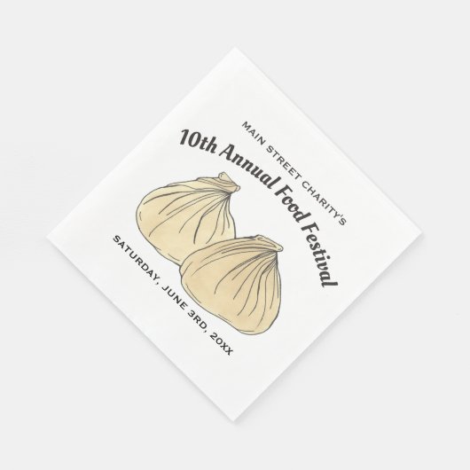 Chinesisches Dim Sum Shumai Dumplings Food Festiva Serviette (Ecke)