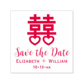 Chinesisches Doppelglücksgefühl Hochzeit Speichern Permastempel (Design)