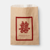 Chinesisches Doppelglücksgefühl Hochzeitsblumenpap Geschenktütchen (Vorderseite)