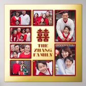 Chinesisches Doppelglücksspiel Red Gold Family Fot Foliendrucke (Vorderseite)
