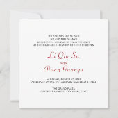 Chinesisches doppeltes Glück Hochzeit Dunkelrot Pl Einladung (Vorderseite)