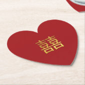 Chinesisches doppeltes Glück Hochzeit Gold Red Hea Untersetzer (angewinkelt)