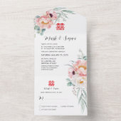 Chinesisches doppeltes Glück in einer Hochzeit ein All In One Einladung (Innen Boden)