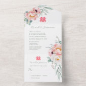 Chinesisches doppeltes Glück in einer Hochzeit ein All In One Einladung (Innen Boden)