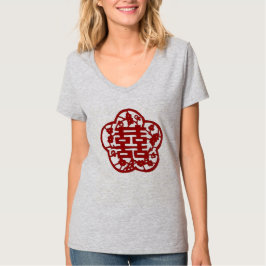 Chinesisches doppeltes Glück-T-Shirt T-Shirt