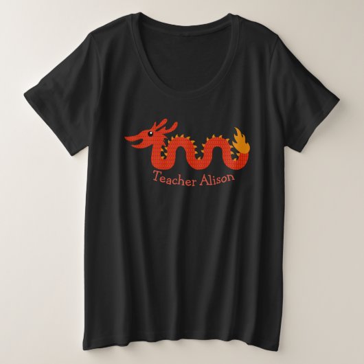 Chinesisches Drache-Lehrer-Sweatshirt Große Größe T-Shirt (Design vorne)