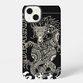 Chinesisches Drache Mandala Zentangle Muster Schwa iPhone 13 Hülle