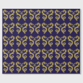 Chinesisches Drache-Wohlstands-Symbol Ihre Farbe Geschenkpapier (Flach)