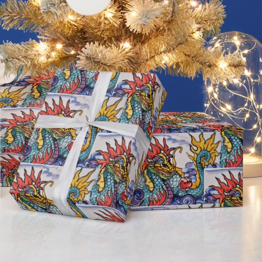 Chinesisches Drachenhandbuch Geschenkpapier (Feiertage)