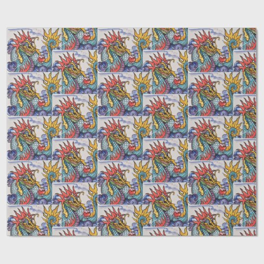 Chinesisches Drachenhandbuch Geschenkpapier (Flach)