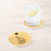 Chinesisches Drachenjahr 2024 Elegantes Monogramm  Getränkeuntersetzer (Seite)