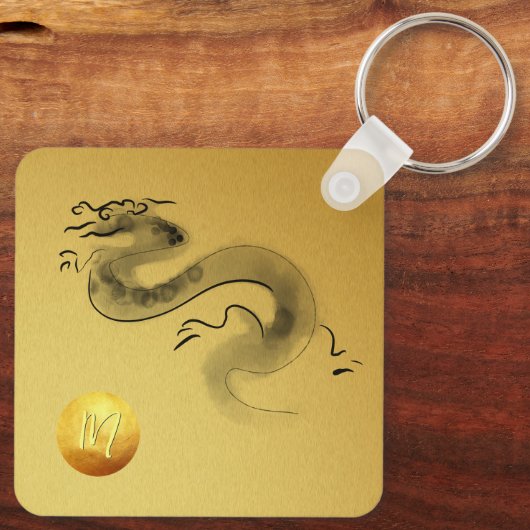 Chinesisches Drachenjahr - Originalgemälde Schlüsselanhänger (Rückseite)