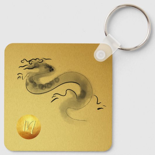 Chinesisches Drachenjahr - Originalgemälde Schlüsselanhänger (Rückseite)