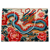 Chinesisches Drachenjahr "Stickerei" Zodiac Geburt Große Geschenktüte (Vorderseite)