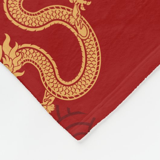Chinesisches Drachenmuster Jahr des Drachen 2024 Fleecedecke (Ecke)