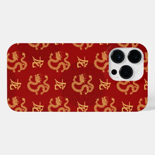 Chinesisches Drachenmuster Jahr des Drachen 2024 iPhone Hülle (Rückseite (Horizontal))