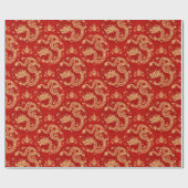 Chinesisches Drachenmuster Lunar Jahr 2024 Geschenkpapier (Flach)