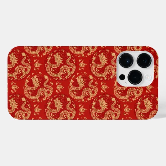 Chinesisches Drachenmuster Lunar Jahr 2024 iPhone Hülle (Rückseite (Horizontal))