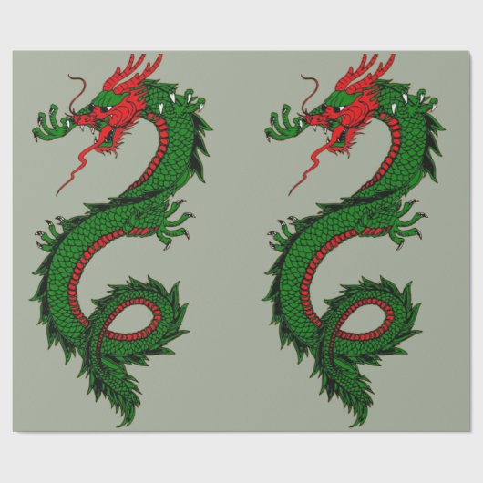 Chinesisches Drachenpapier Geschenkpapier (Flach)