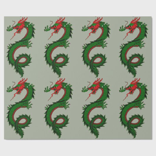 Chinesisches Drachenpapier Geschenkpapier (Flach)