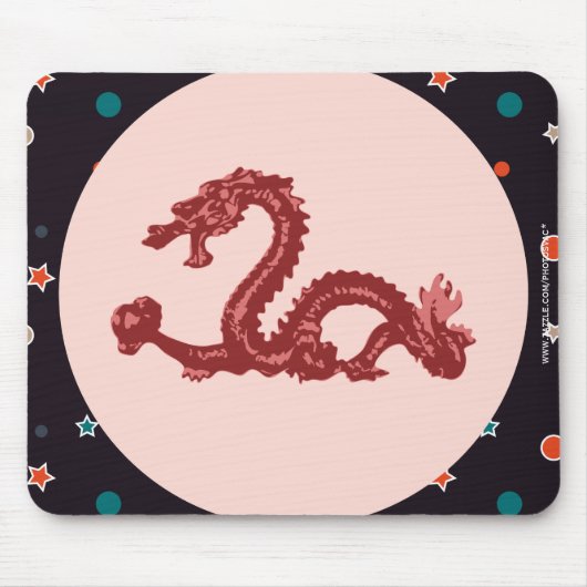 Chinesisches Drachensternmuster Fantasy-Kunst Mousepad (Vorne)