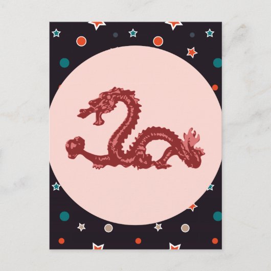 Chinesisches Drachensternmuster Fantasy-Kunst Postkarte (Vorderseite)