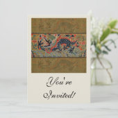 Chinesisches Drachensymbol Antiasiatisch Einladung (Stehend Vorderseite)