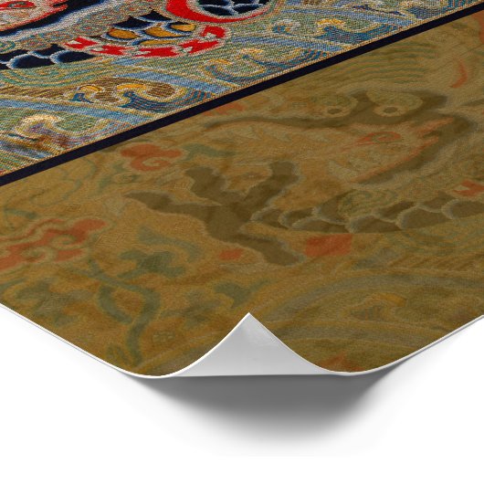 Chinesisches Drachensymbol Antiasiatisch Poster (Ecke)