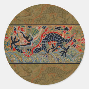 Chinesisches Drachensymbol Antiasiatisch Runder Aufkleber