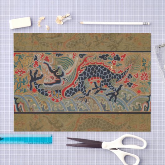 Chinesisches Drachensymbol Antiasiatisch Seidenpapier (Handwerk)