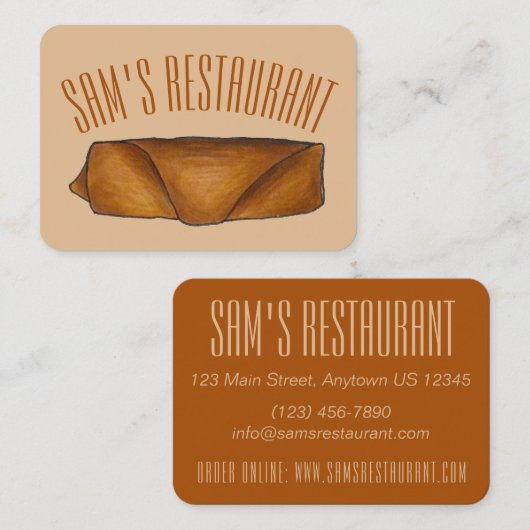 Chinesisches Ei Roll Eggroll Restaurant Koch Koch Visitenkarte (Vorne/Hinten)