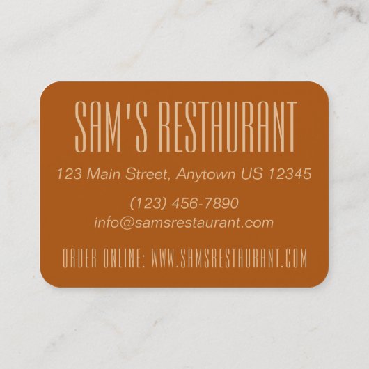 Chinesisches Ei Roll Eggroll Restaurant Koch Koch Visitenkarte (Rückseite)