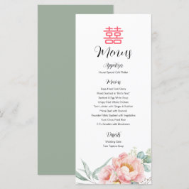 Chinesisches elegantes Doppel-Happiness-Menü Menükarte