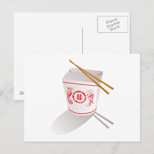 chinesisches Essen Postkarte (Vorne/Hinten)