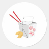 chinesisches Essen Runder Aufkleber (Vorderseite)