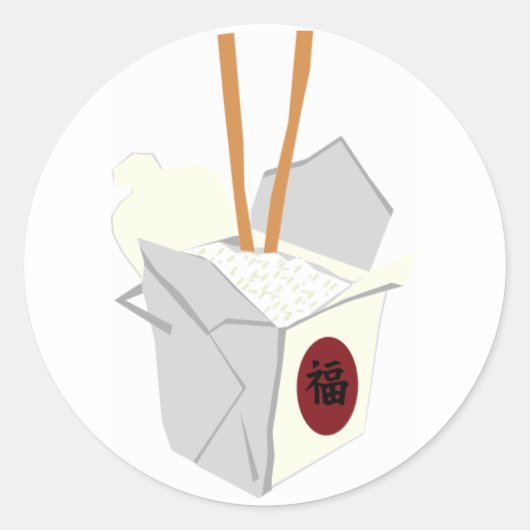 chinesisches Essen Runder Aufkleber (Vorderseite)