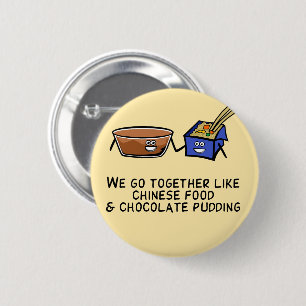 Chinesisches Essen und Schokolade Pudding Button