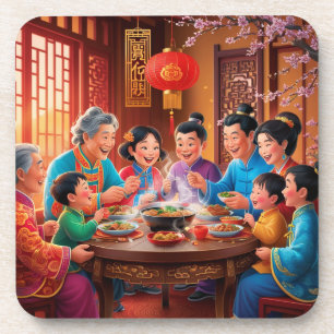 Chinesisches Familienfest Getränkeuntersetzer