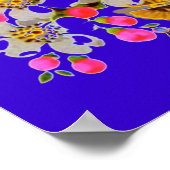 Chinesisches Fan Blue Poster (Ecke)