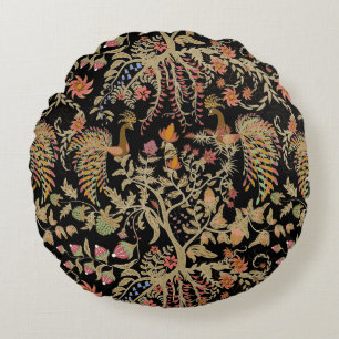 Chinesisches Feen-Blumen-Vogel-Muster Rundes Kissen